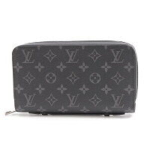 Louis Vuitton Zippy Clutch Shoulder Bag Monogram Eclipse Black